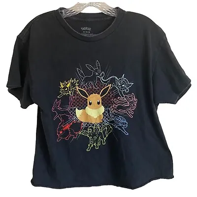 Buy Pokemon Evolution Of Eevee Black Size Medium T-Shirt Tshirt T Shirt Tee • 14.75£