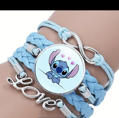 Buy Lilo & And Stitch Bracelet Band Friendship Bangle Jewellery Glass Love Wrist • 5.49£