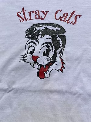 Buy Stray Cats XL White Shirt Rockabilly Has Flaws Been Loved • 8.04£