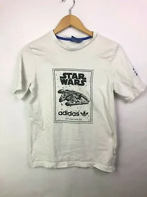 Buy Adidas Star Wars White Graphic T-Shirt Top Shirt Size Juniors Kids XL • 10.39£