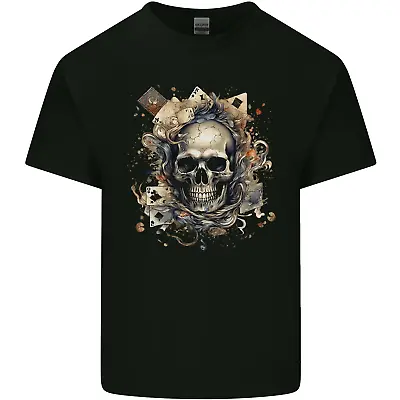 Buy A Poker Skull Playing Cards Mens Cotton T-Shirt Tee Top • 8.75£