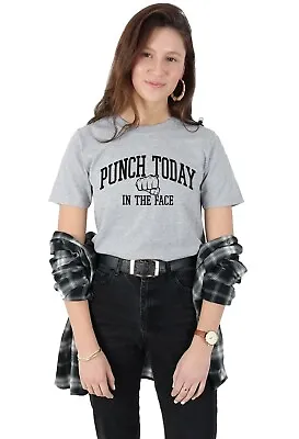 Buy Punch Today In The Face T-shirt Tee Funny Motivational Gift Fitness Workout Gift • 11.99£