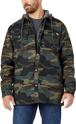 Buy Dickies DWR Hooded Duck Shirt Jacket Hunter Green Camo SMALL 38  • 29.99£