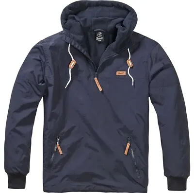 Buy Brandit Luke Windbreaker Warm Soft Shell Hooded Windproof Jacket Navy Size M • 49.99£