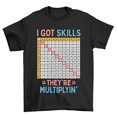 Buy Kids Maths T-Shirt Girls Boys I Got Skills Theyre Multiplyin School Number Day • 7.49£