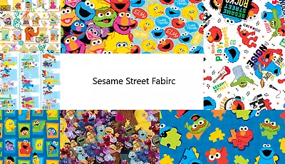 Buy Sesame Street Licensed Prints 40 Designs Collection Cotton Fabric By The Yard • 13.21£
