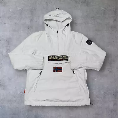 Buy Napapijri Rainforest Summer Jacket White Small Mens Pullover Windbreaker • 64.99£