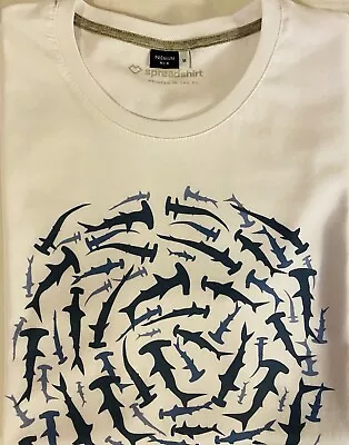 Buy T-Shirt Hammerhead Shark Circle Swarm - Medium - Regular  Fit - White • 18£