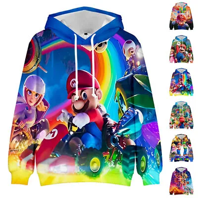 Buy Super Mario Bro Child Boys Girls Casual Coat Hooded Jacket Pullover Tops Gifts • 8.35£