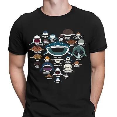Buy Shark Faces Marine Sea Life Limited Edition Retro Vintage Mens T-Shirts Top #NED • 9.99£