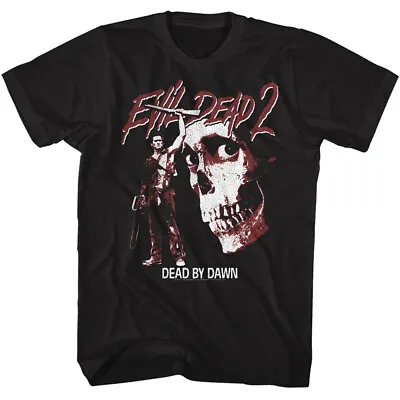 Buy The Evil Dead 2 Movie Dead By Dawn Ash Williams & Dead Skull Men's T Shirt • 46.04£