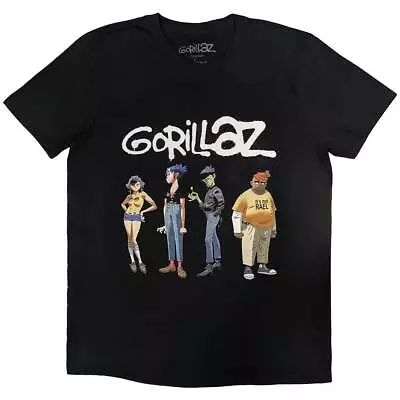 Buy Gorillaz  - Official  Unisex T- Shirt - Spray Logo Group  Black  Cotton • 18.99£