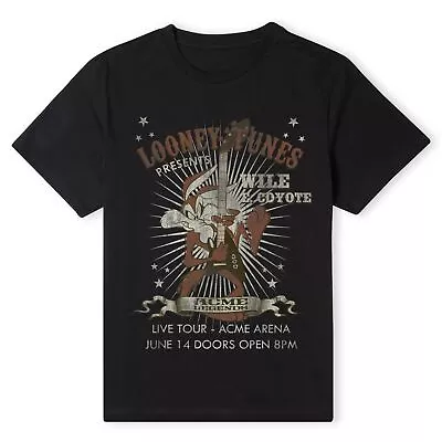 Buy Official Looney Tunes Wile E Coyote Guitar Arena Tour Unisex T-Shirt • 17.99£