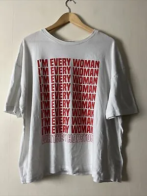 Buy Whitney Houston ‘I’m Every Woman’ Boxy Shaped T-shirt Size UK 20 • 8.99£