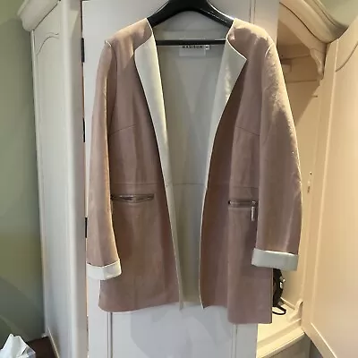 Buy Madison  Pink And Cream Faux Swede Jacket Size XL Size 14 Spring Jacket • 5.50£