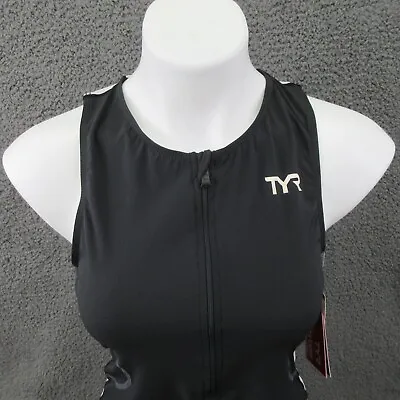 Buy TYR Women's Singlet Tank Top Black White M Competitor Collection Zipper • 17.71£