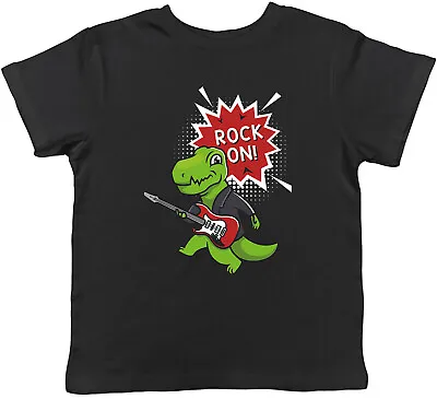 Buy Rock On Kids T-Shirt Dinosaur On Skateboard Childrens Boys Girls Gift • 5.99£