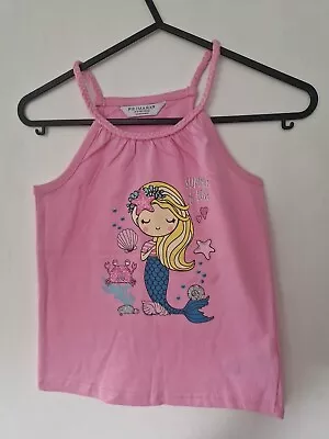 Buy Girls Summer Spaghetti Strap T-Shirt With Mermaid Detail, Ahe 4-5 Years • 1£