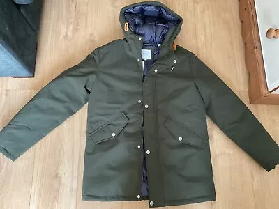 Buy Jack & Jones Parka Jacket Coat Khaki/Green Size Small  Lined Hood • 22.50£