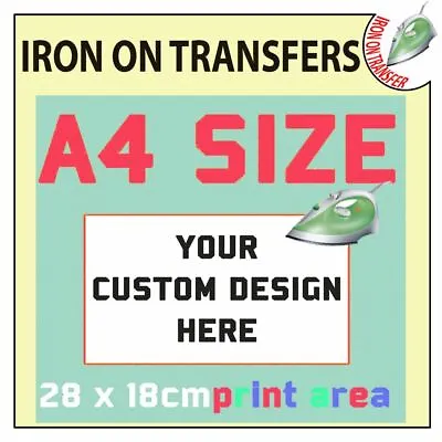 Buy Custom Text Iron On T Shirt Personalised Prints Transfer Your Image Photo Logo • 2.96£