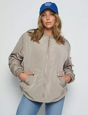 Buy ROCKMANS - Womens Long Jacket - Beige Winter Coat - Relaxed Bomber - Casual • 15.58£