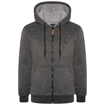 Buy Mens Fur Lined Zip Up Hooded Top Winter Sherpa Hoodie Boys Casual Warm Jackets • 24.99£
