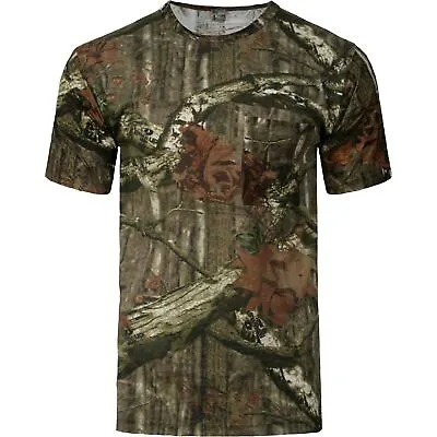 Buy Mens Hunting Camouflage T-Shirt Hunters Top 100% Cotton Tee Real Tree Brown Camo • 5.99£