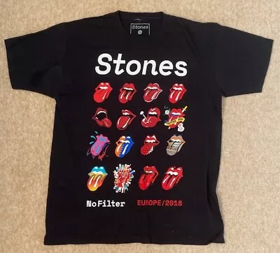 Buy Rolling Stones No Filter Europe 2018 Tour Band T-shirt Size L • 19.99£