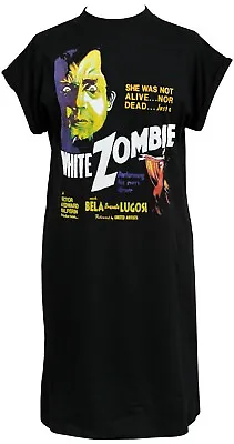 Buy White Zombie Womens Horror High Neck T-Shirt Dress Halloween B-Movie Gothic • 29.50£