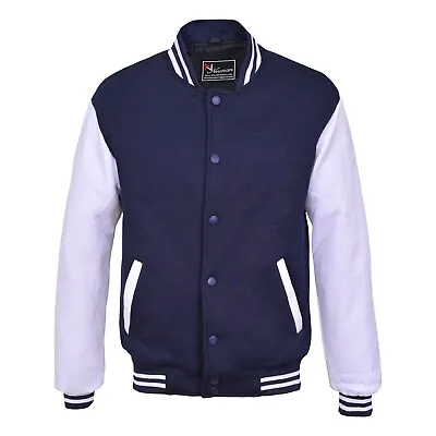 Buy Classic Varsity Jacket Men Fashion Fleece College Baseball-Size S To 5XL -320GSM • 19.99£