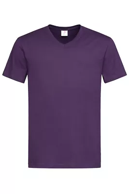 Buy Mens Mans Plain Cotton Basic Short Sleeve Vee V-Neck Tee T-Shirt Tshirt S-3XL • 5.75£