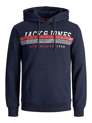 Buy Mens Hooded Sweatshirt Jack & Jones Designer Logo Hoody Pullover Top XS-3XL • 24.99£