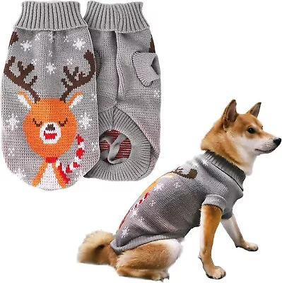 Buy Christmas Xmas Style Striped Reindeer Pets Cat Dog Jumper Sweater Clothes • 7.99£
