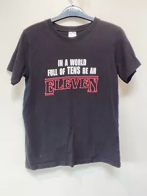 Buy Stranger Things – In A World Full Of Tens Be An Eleven Kids Black T-shirt • 0.99£