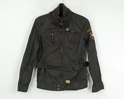 Buy KHUJO Lissy III Plain Women XL Waxed Cotton Jacket Zip Up Coat Brown Rain Jacket • 43.20£