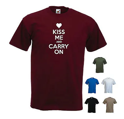 Buy 'Kiss Me And Carry On' - Funny Mens Valentines Day T-shirt. S-XXL • 11.69£
