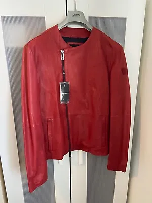Buy Armani Red Leather Jacket Womens Rrp £600 • 50£
