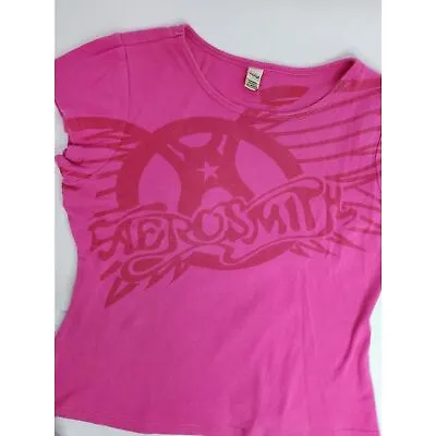 Buy Aerosmith Pink Babydoll Band Concert Shirt Size XL • 20.24£
