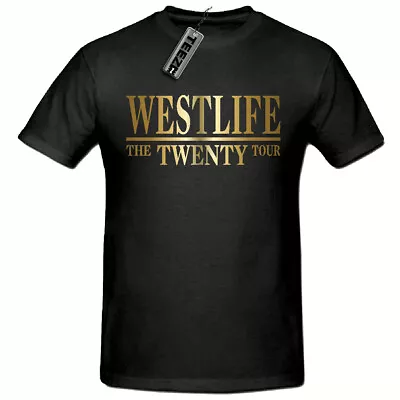 Buy Westlife Twenty Tour Tshirt, Womens Gold Slogan Westlife Tshirt, 90's Music • 9.99£