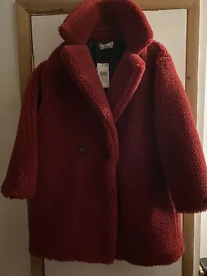 Buy Mango Berry Pinky Red Teddy Fleece Jacket Bnwt Size Medium • 14.99£