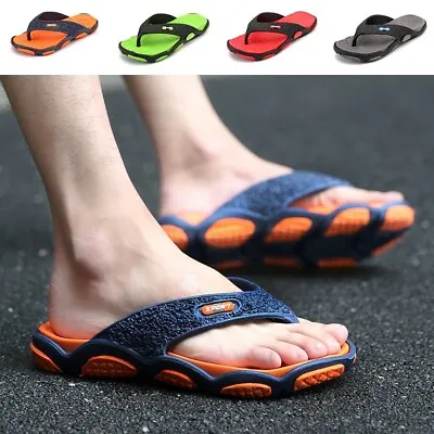 Buy Trendy Men's Flip Flops Fashionable Slippers Comfortable Shoes For Summer • 13.85£