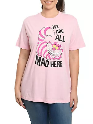 Buy Cheshire Cat T-Shirt Alice In Wonderland Pink Women's Plus Size • 20.78£