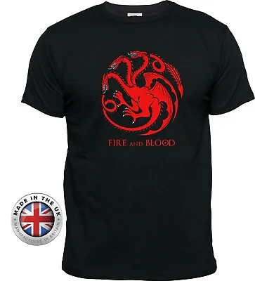 Buy Game Of Thrones TARGARYEN Dragon Black T Shirt. Unisex, Ladies Fitted Tshirt • 14.99£