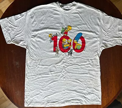 Buy The Simpsons RARE VTG 1993 PROMO T-Shirt Marking 100 Episodes XL   • 20£