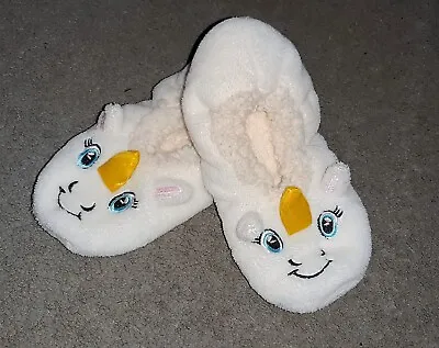Buy Girls Fluffy White Unicorn Ballet Slippers, Size: 2-3 Uk • 0.99£