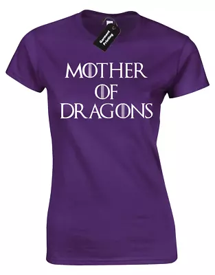 Buy Mother Of Dragons Ladies T-shirt Game Of Khaleesi Daenerys Thrones Direwolf • 7.99£