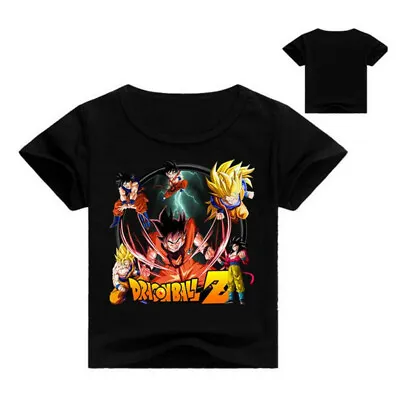 Buy Unisex Anime DBZ Super Saiyan Son Goku Tops T-Shirt Children Clothes Gift • 12.99£