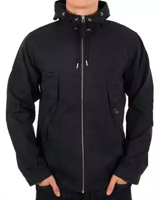 Buy Pretty Green Men's Cooper Short Jacket Black - Twill Cotton, Hooded, Coat • 129£