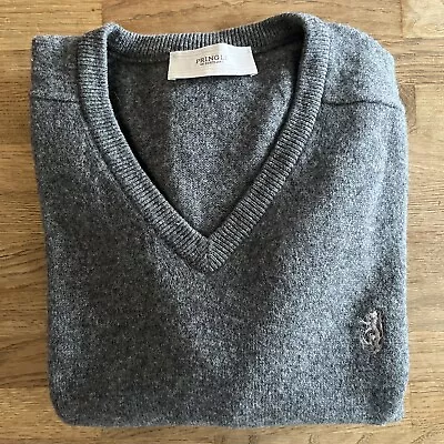 Buy £195 Pringle Mens Xl V-neck Grey Mens Knitted Wool Long Sleeve Jumper B2 • 80£