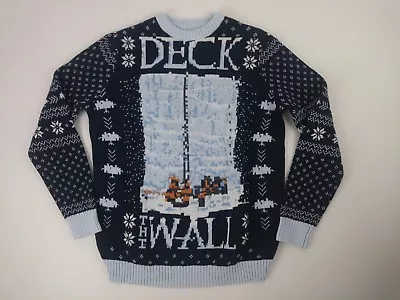 Buy NWT Game Of Thrones Deck The Wall Womens Small Blue Crew Neck Christmas Sweater • 28.04£